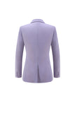 Lilac Peak Lapel Ruched Women Suits with Sash
