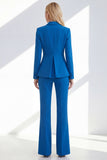 Dark Blue 2-Piece Peak Lapel Single Breasted Women Prom Suits