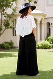 Black Square Neck A Line Chiffon Wedding Guest Dress