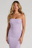 Lilac Strapless Mermaid Long Bridesmaid Dress