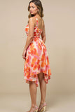 A Line Sunset Printed One Shoulder Summer Dress