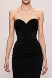 Black Velvet Mermaid Sweetheart Evening Dress