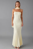 Daffodil Mermaid Chiffon Strapless Evening Dress