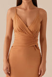 Twilight Sheath Spaghetti Straps Ruched Evening Dress