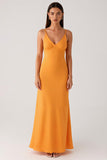 Yellow Spaghetti Straps Chiffon Formal Dress