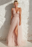 Light Pink Sequin One Shoulder A Line Prom Dress