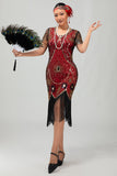 Beaded Black Golden Fringed Bodycon 1920s Dress