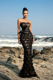 Black Strapless Mermaid Evening Dress