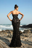 Black Strapless Mermaid Evening Dress