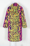 Colorful Leopard Long Faux Fur Winter Men's Coat