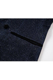 Glitter Navy Shawl Lapel 2 Piece Men's Suits