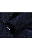 Glitter Navy Shawl Lapel 2 Piece Men's Suits