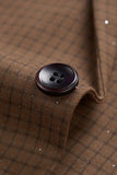 Coffee Notched Lapel 2 Piece Checkered Men's Suits
