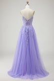 Blue A Line Strapless Convertible Corset Sequins Long Prom Dress with Removable Sleeves