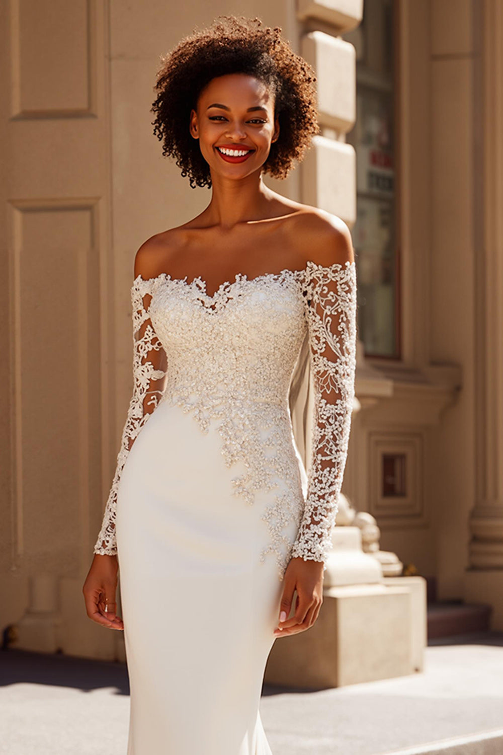 mermaid sweep train dress Off The Shoulder Mermaid Sweep Train Wedding Dresses, CW0185 US14 / As Pic