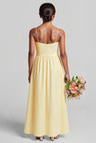 Daffodil A Line Chiffon Spaghetti Straps Long Junior Bridesmaid Dress