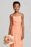 Sunset Sheath Chiffon Spaghetti Straps Long Junior Bridesmaid Dress