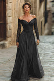 Cabernet A Line Off the Shoulder Maxi Mother of the Bride Dress with Lace