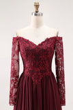 Cabernet A Line Strapless Mother of the Bride Dress with Lace