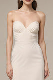 Strapless Ivory Sheath Evening Dress