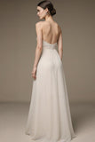 Strapless A Line Ivory Long Evening Dress