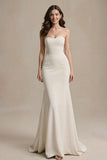 Ivory Mermaid Sweetheart Long Formal Dress