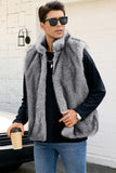 Light Grey Faux Fur Winter Men's Vest