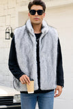 Light Grey Faux Fur Winter Men's Vest