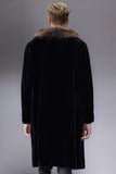 Black Thick Faux Fur Long Men's Winter Coat