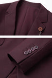 Dark Red Notched Lapel 2-piece Men Suits