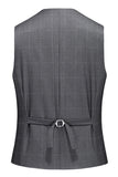 Men's Grey Plaid Peak Lapel 3 Pieces Formal Suits
