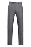 Men's Grey Plaid Peak Lapel 3 Pieces Formal Suits