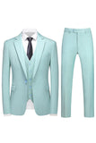 Men's Violet Single Breasted Notched Lapel 3 Pieces Prom Suits