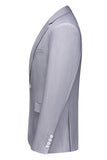 Light Grey 3 Pieces Notched Lapel Men's Formal Suits