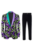 Green 2 Piece Jacquard Shawl Lapel Men's Prom Suits