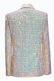 Sparkly Champagne Notched Lapel 2 Piece Men's Prom Suits with Sequins