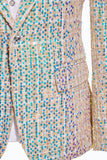 Sparkly Champagne Notched Lapel 2 Piece Men's Prom Suits with Sequins