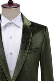 Glitter Green Notched Lapel 2 Piece Men's Prom Suit