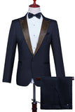 White Peak Lapel 2 Piece One Button Men's Prom Suit with Beading