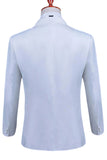 White Peak Lapel 2 Piece One Button Men's Prom Suit with Beading