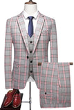 Grayish Purple Striped 3 Pieces Notched Lapel Men's Prom Suits