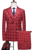 Pink Striped 2 Pieces Peaked lapel Men's Prom Suits