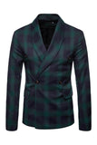Navy Shawl Lapel Striped Men's Prom Blazer