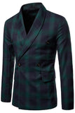 Navy Shawl Lapel Striped Men's Prom Blazer