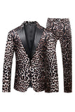 Leopard Peak Lapel 2-piece Men's Prom Suits