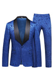 Black Shawl Lapel One Button 2-piece Men Prom Suits