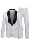 Black Shawl Lapel One Button 2-piece Men Prom Suits
