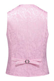 Pink Print Peak Lapel 3-Piece Men Prom Suits