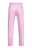 Pink Print Peak Lapel 3-Piece Men Prom Suits