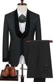 Black Shawl Lapel One Button 3-Piece Men Suits